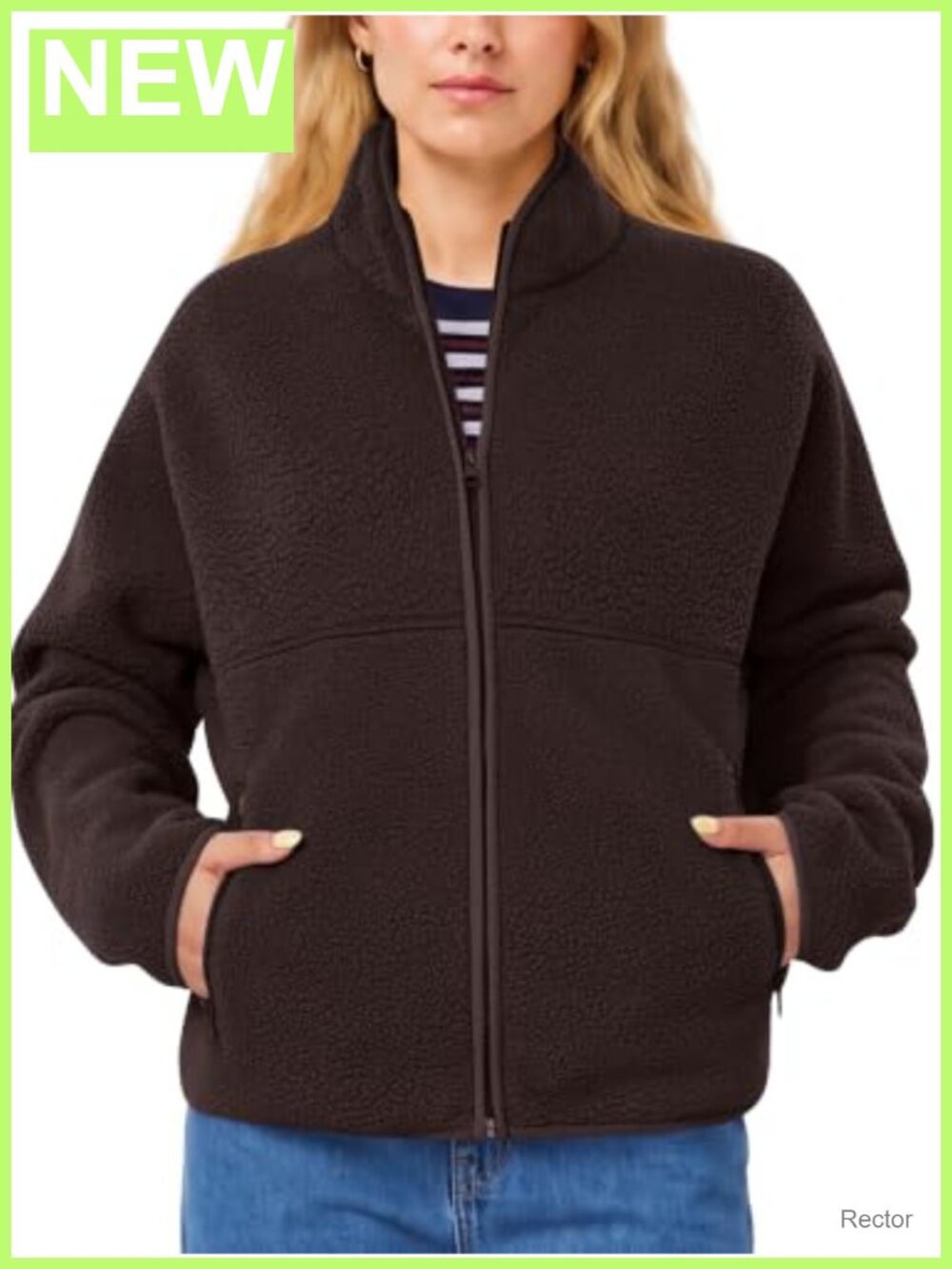 Full Zip Teddy Fleece Jacket Fuzzy Sherpa Warm Coat